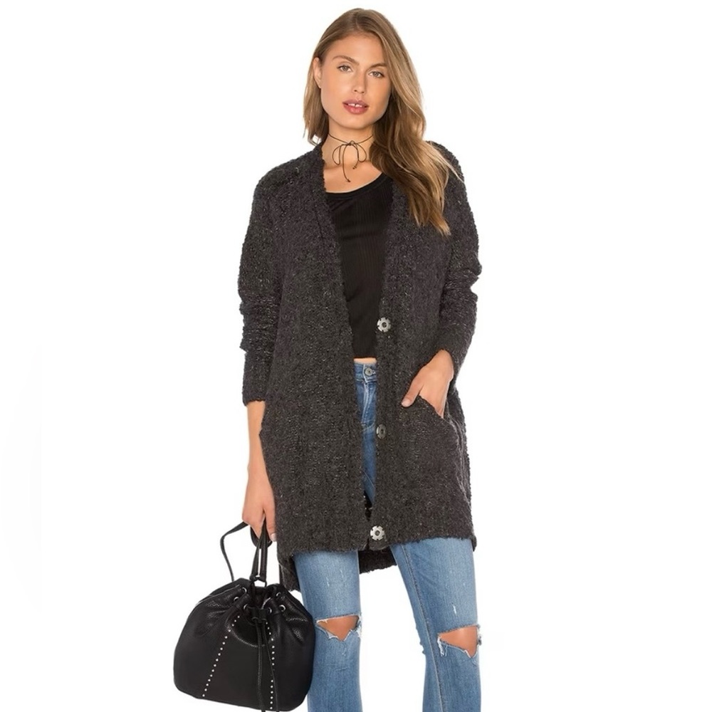 Free People Boucle Alpaca Blend Cardigan Small